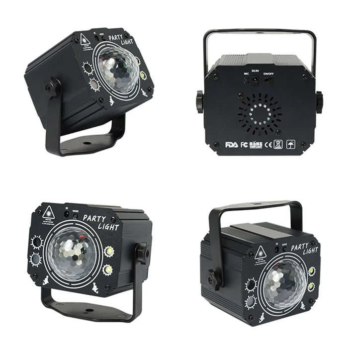 RGB Magic Ball Laser Strobe Stage Projector Light Voice Activated Remote Home Party Lamp - 4