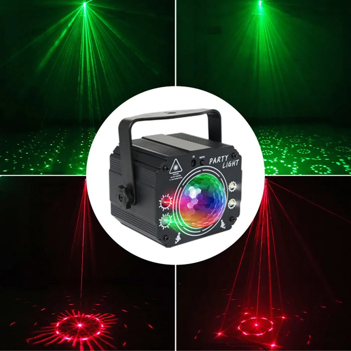 RGB Magic Ball Laser Strobe Stage Projector Light Voice Activated Remote Home Party Lamp - 5