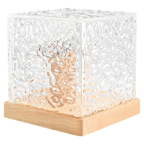 Cube Shape Northern Light Ocean Wave Projector Light 16 Colors Gradual Rotating Flame Lamp - 1