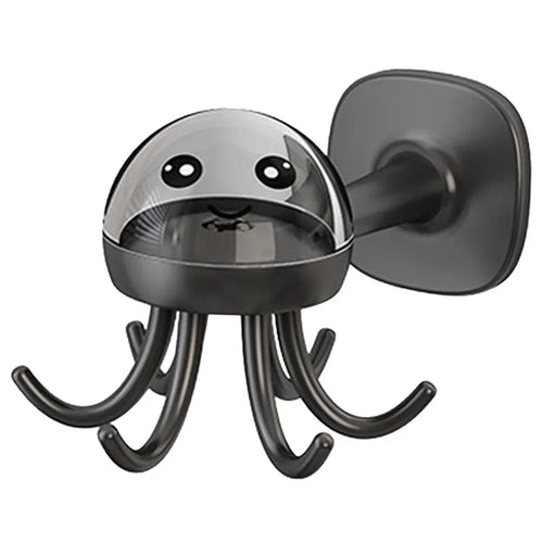 Cute Octopus Kitchen Rotating Hook Punch-Free Wall-Mounted Utensil Hanger - Black - 1