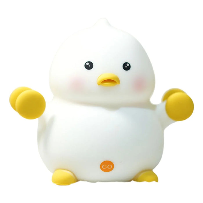 SK-201 Cute Duck Lamp Silicone Night Light LED Bedside Lamp Nursery Nightlight with 30 Minutes Timer - Style A - 1