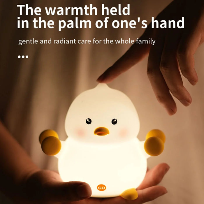 SK-201 Cute Duck Lamp Silicone Night Light LED Bedside Lamp Nursery Nightlight with 30 Minutes Timer - Style A - 3