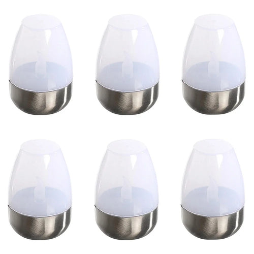 6Pcs Solar Imitation Candle LED Light Garden Yard Decorative Atmosphere Light - White - 1