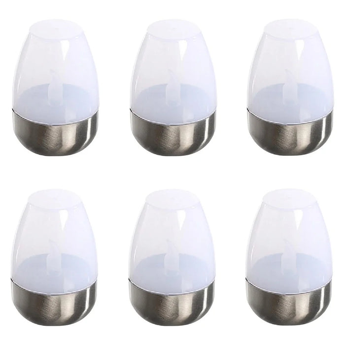 6Pcs Solar Imitation Candle LED Light Garden Yard Decorative Atmosphere Light - White - 1