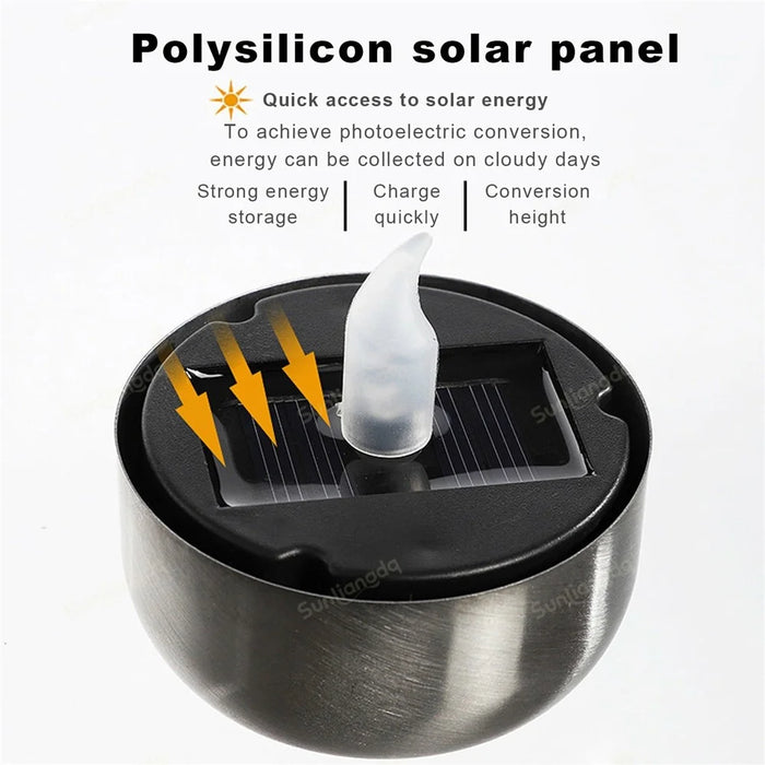 6Pcs Solar Imitation Candle LED Light Garden Yard Decorative Atmosphere Light - White - 4