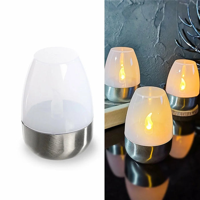6Pcs Solar Imitation Candle LED Light Garden Yard Decorative Atmosphere Light - White - 5