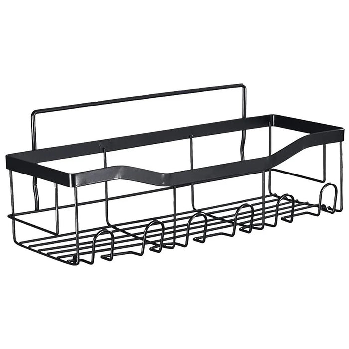 2Pcs / Set 6-Hook Punch-Free Carbon Steel Storage Basket Bathroom Draining Organization Rack - 2
