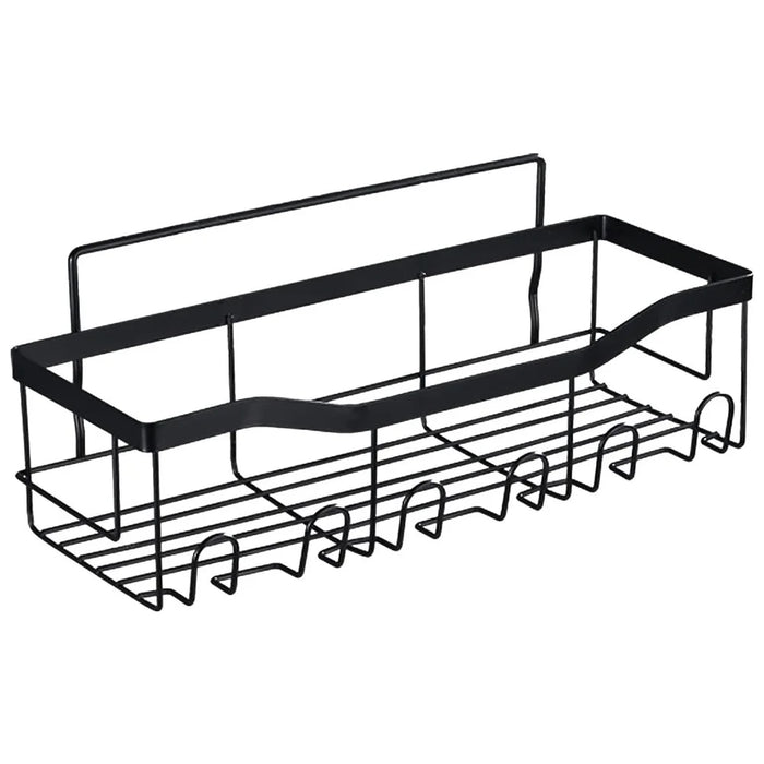 2Pcs / Set 6-Hook Punch-Free Carbon Steel Storage Basket Bathroom Draining Organization Rack - 3