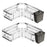 2Pcs L-Shape Punch-Free Iron Storage Rack Bathroom Kitchen Corner Mounted Shelf with Hanging Basket - Silver - 1
