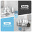 2Pcs L-Shape Punch-Free Iron Storage Rack Bathroom Kitchen Corner Mounted Shelf with Hanging Basket - Silver - 4