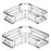 2Pcs L-Shape Punch-Free Iron Storage Rack Bathroom Kitchen Organization Corner Mounted Shelf - Silver - 1