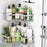 2Pcs L-Shape Punch-Free Iron Storage Rack Bathroom Kitchen Organization Corner Mounted Shelf - Silver - 6