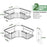 2Pcs L-Shape Punch-Free Iron Storage Rack Bathroom Kitchen Organization Corner Mounted Shelf - Silver - 7