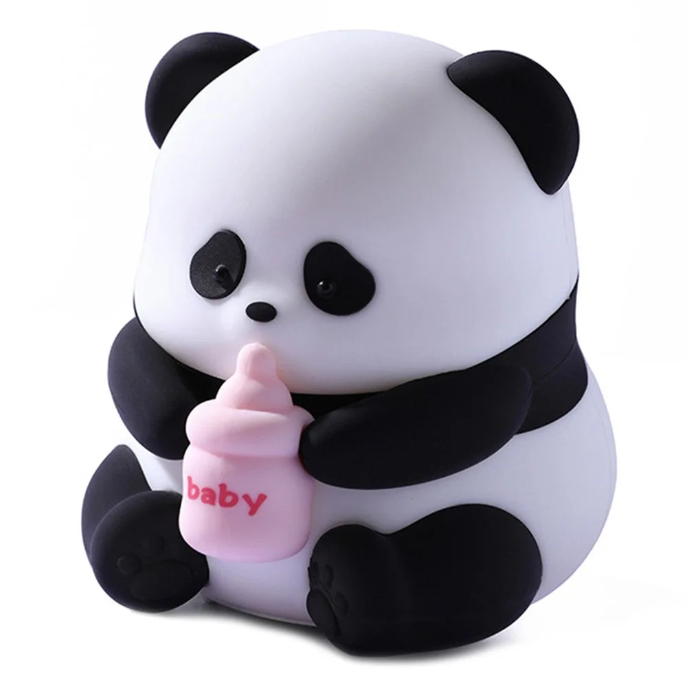 Panda Night Light Dimmable Led Lamp Rechargeable Bedside Touch Silicone Colorful Night Light - 1