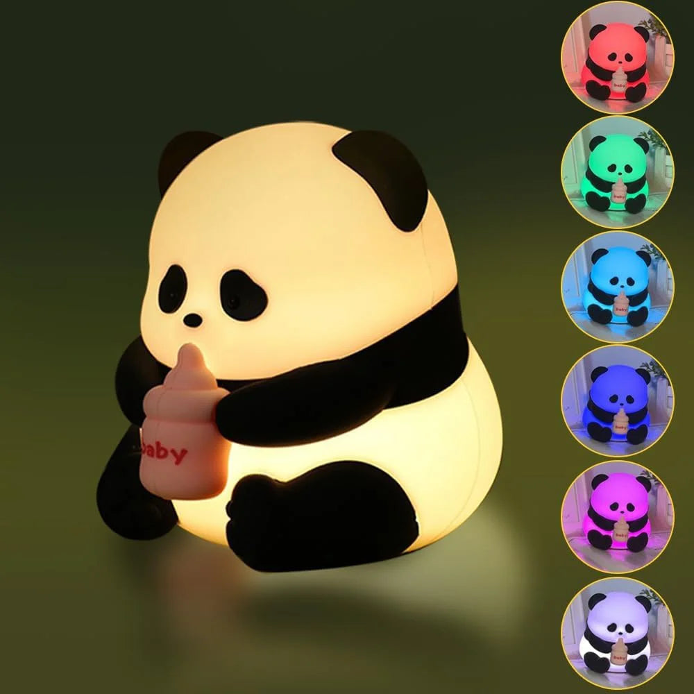 Panda Night Light Dimmable Led Lamp Rechargeable Bedside Touch Silicone Colorful Night Light - 2