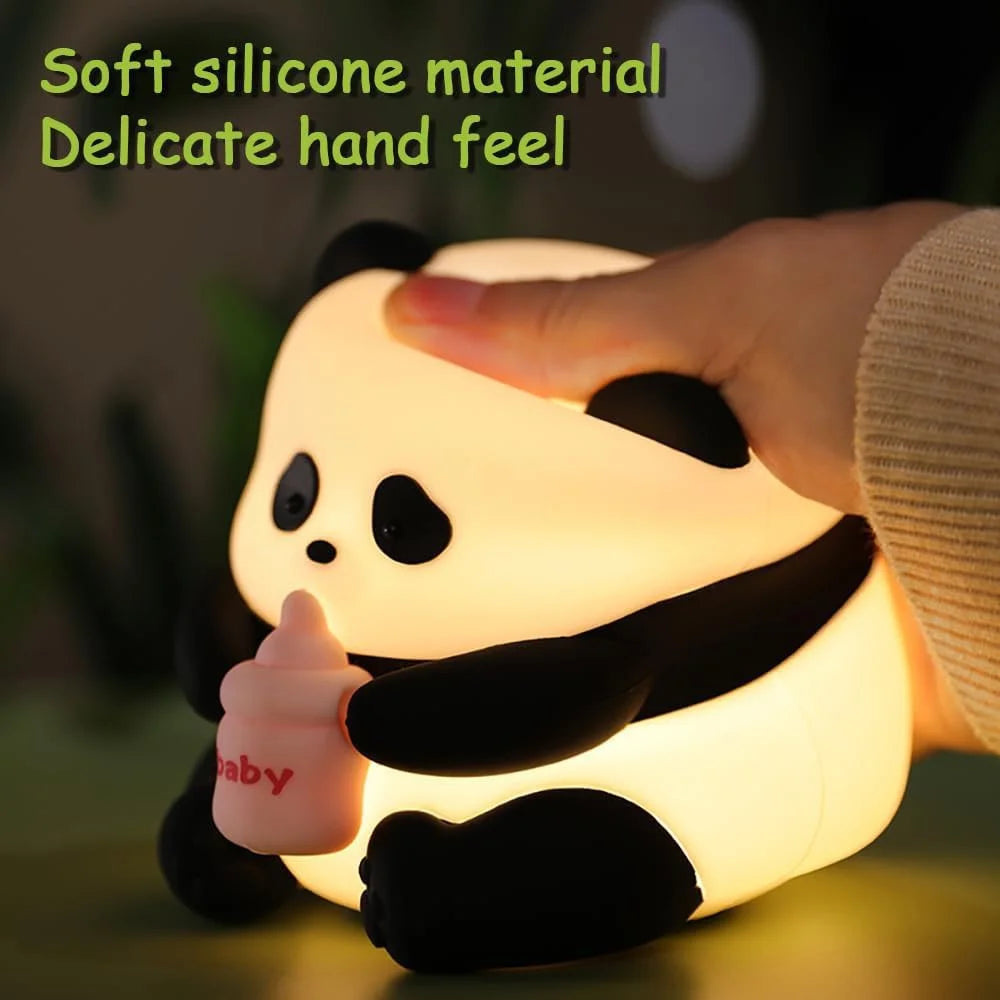 Panda Night Light Dimmable Led Lamp Rechargeable Bedside Touch Silicone Colorful Night Light - 4