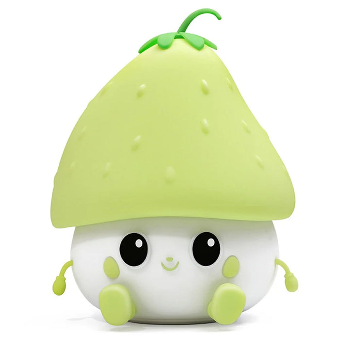 Strawberry Night Light USB Rechargeable Nursery Lamp 2 Brightness Dimmable Squishy Night Light for Bedroom - Green - 1