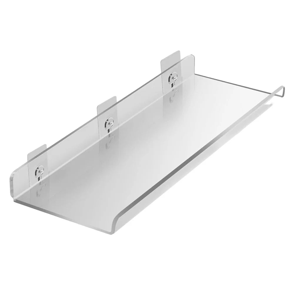 30x10x4cm Transparent Acrylic U-Shaped Display Storage Rack Punch-Free Bathroom Wall Storage Shelf - 1