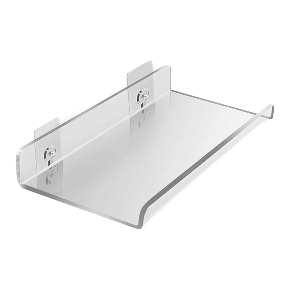 20x10x4cm Transparent Acrylic U-Shaped Display Storage Rack Punch-Free Bathroom Wall Storage Shelf - 1