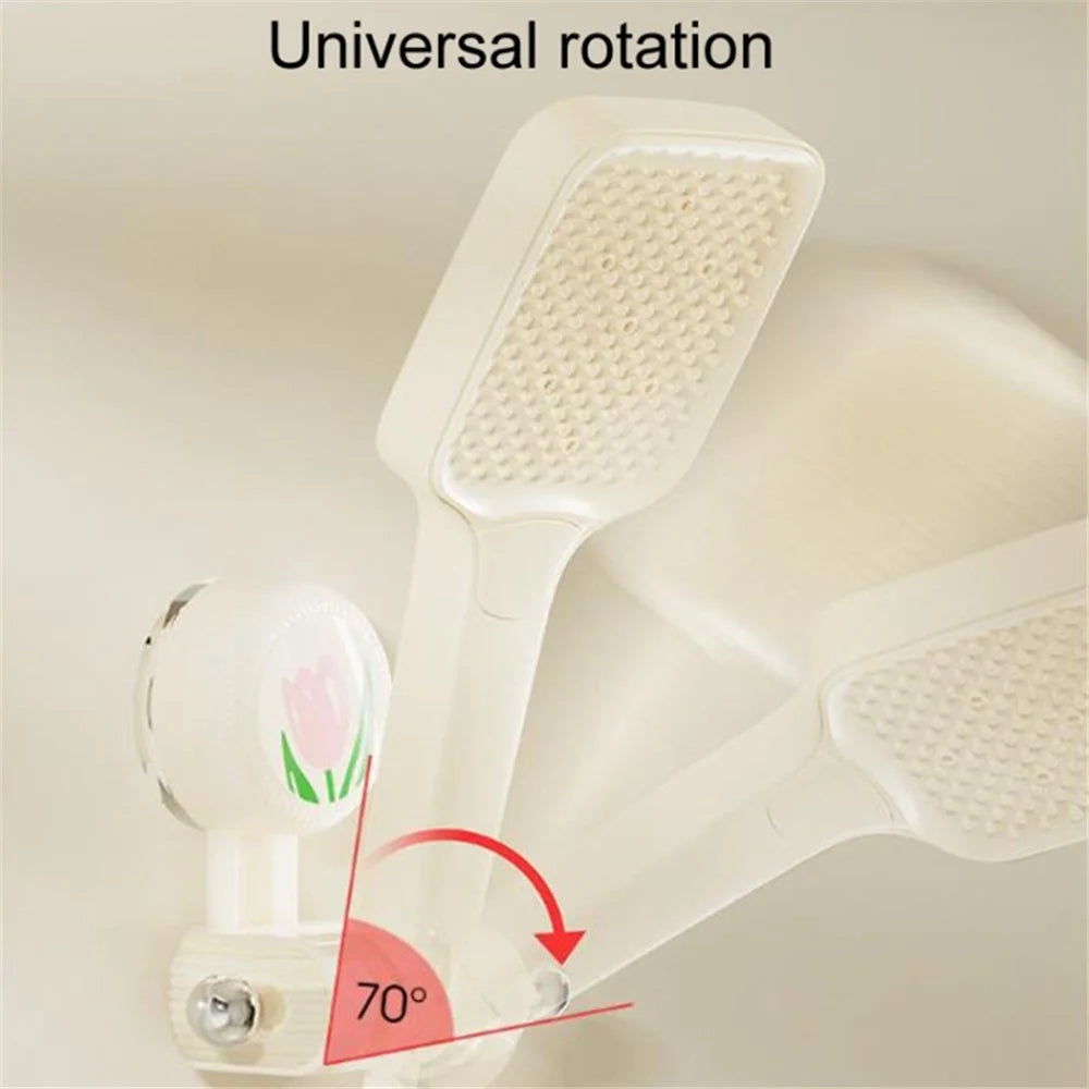 Tulip Shape Suction Cup Shower Head Holder Drill Free Wall Mount Shower Head Support - White - 5