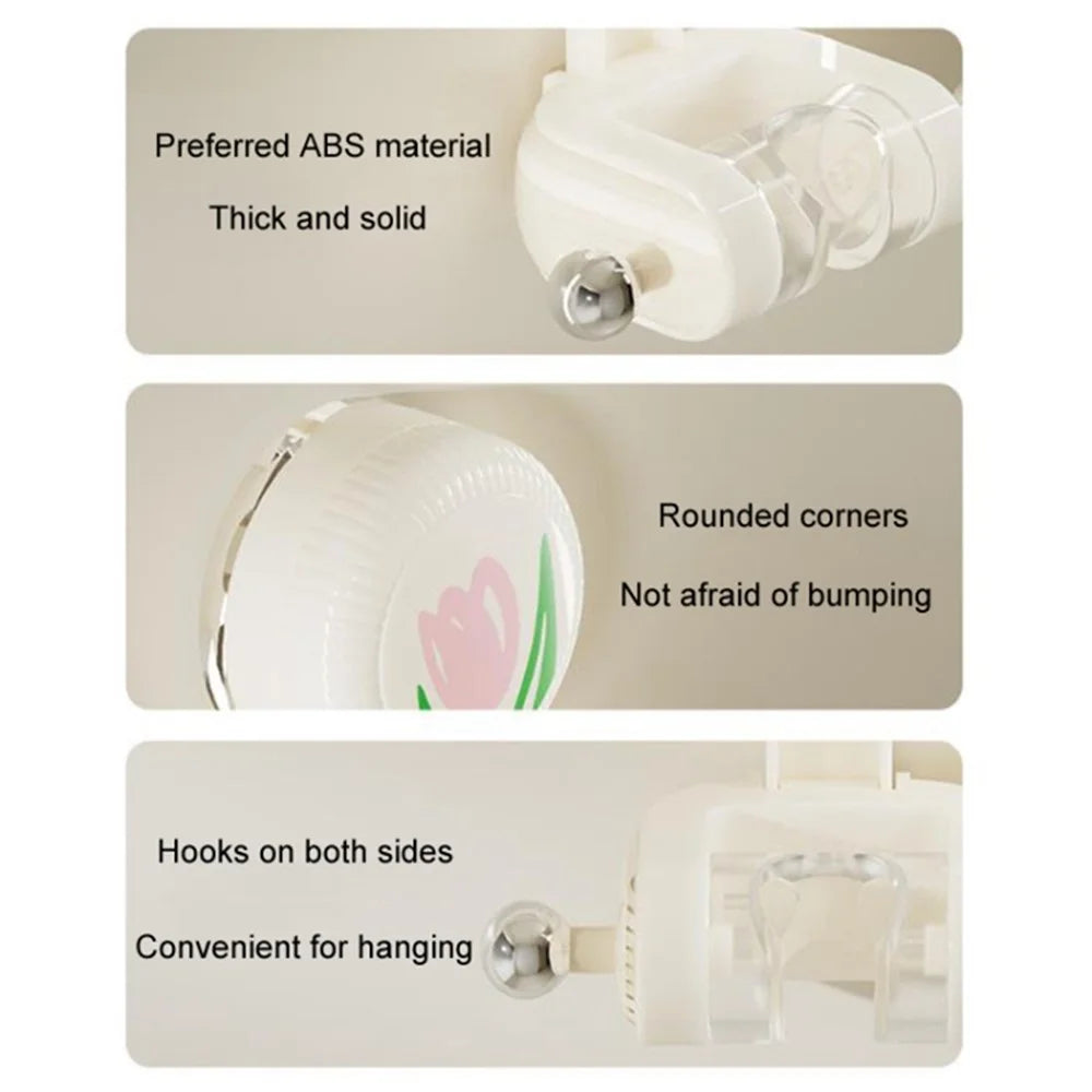 Tulip Shape Suction Cup Shower Head Holder Drill Free Wall Mount Shower Head Support - White - 6