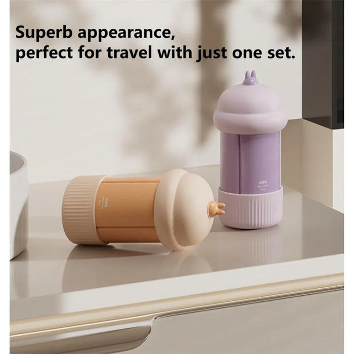 4-in-1 Travel Refillable Bottle Set Portable Squeezed Empty Lotion Shampoo Container - Purple - 6
