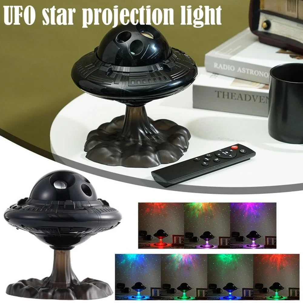 Space UFO Starry Sky Nebula Projection Lamp Bedroom Night Light Atmosphere Lamp - 2