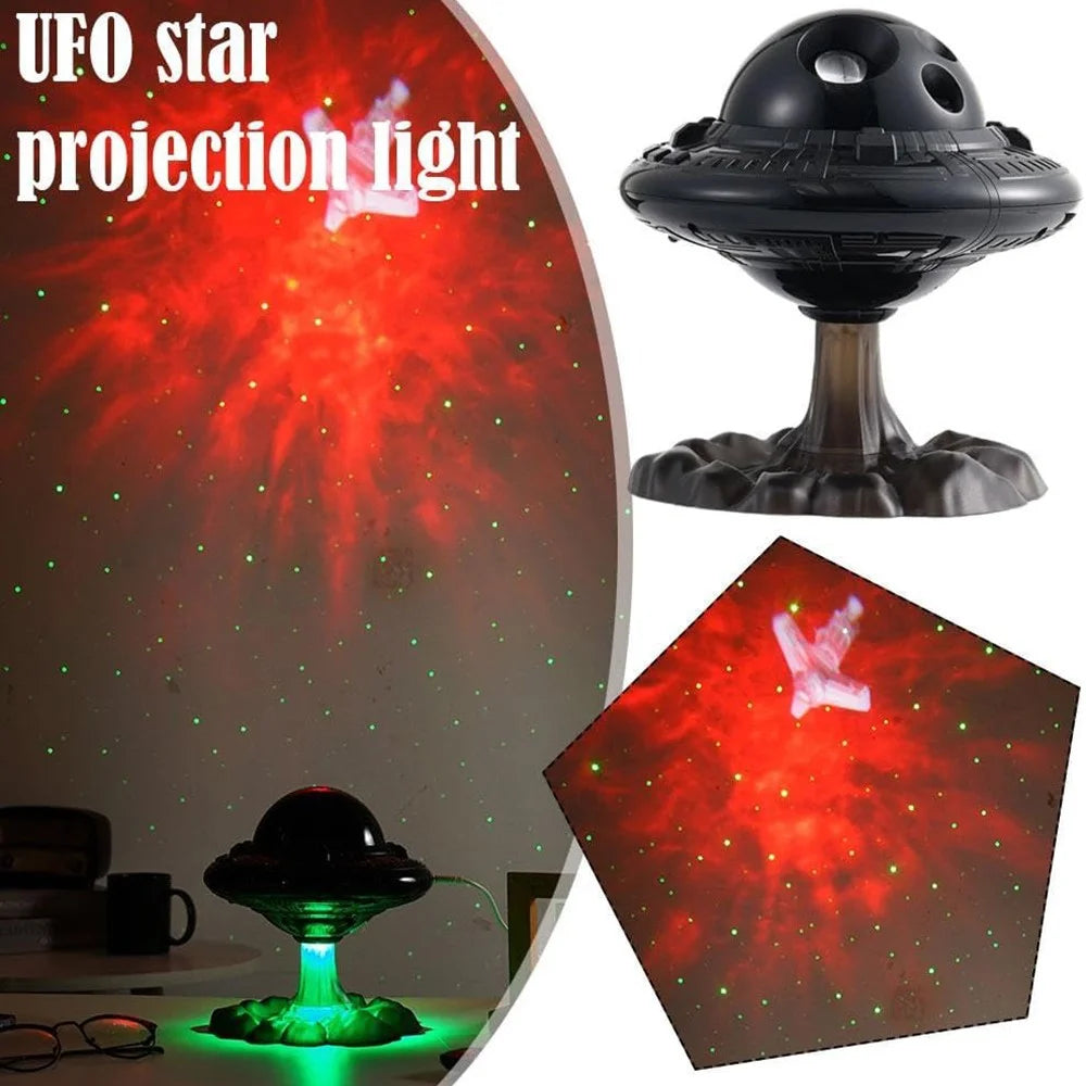 Space UFO Starry Sky Nebula Projection Lamp Bedroom Night Light Atmosphere Lamp - 3