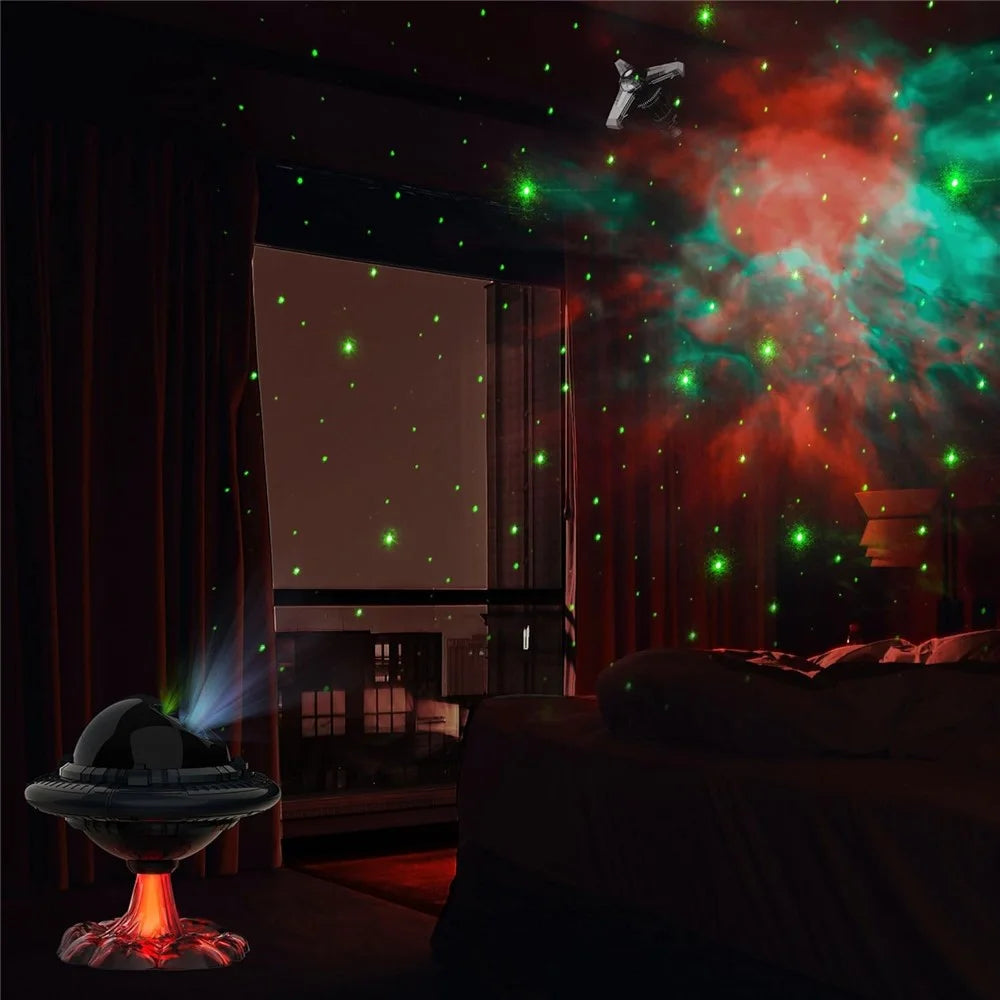 Space UFO Starry Sky Nebula Projection Lamp Bedroom Night Light Atmosphere Lamp - 5