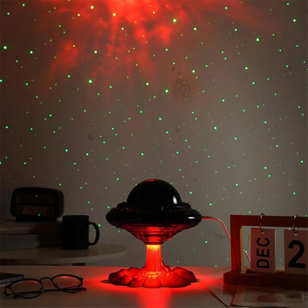 Space UFO Starry Sky Nebula Projection Lamp Bedroom Night Light Atmosphere Lamp - 7
