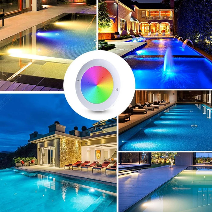 12W 12V Swimming Pool LED Light IP68 Waterproof RGB Underwater Light Submersible Lamp - White Light - 5