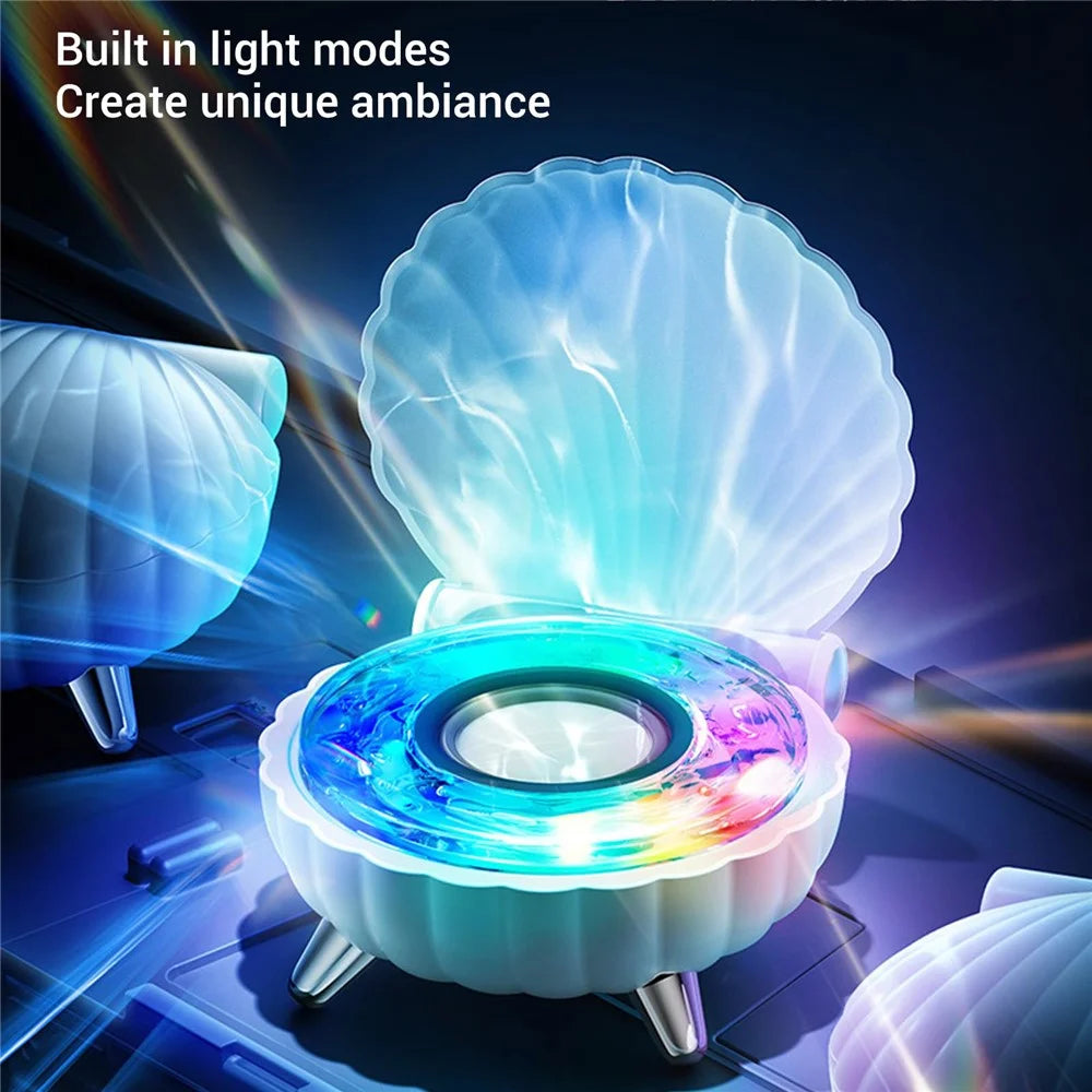 Seashell-Shaped Bluetooth-compatible Speaker Audio Subwoofer with RGB Ambient Lighting - Green - 4