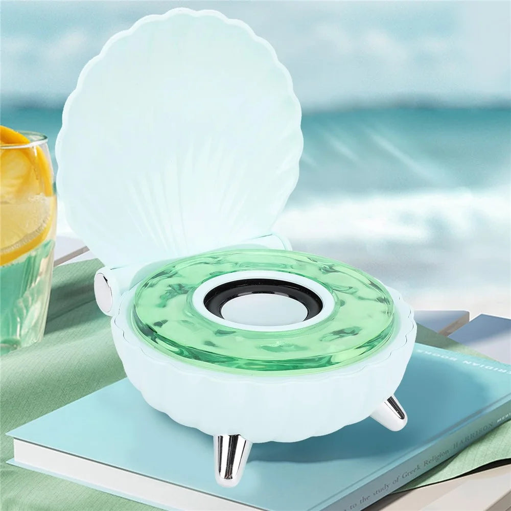 Seashell-Shaped Bluetooth-compatible Speaker Audio Subwoofer with RGB Ambient Lighting - Green - 7