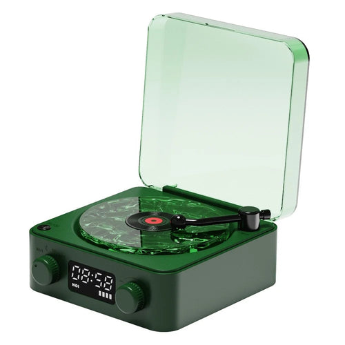 Retro Wave Christmas Bluetooth-compatible Speaker White Noise Music Player with Ambient Lights - Blackish Green - 1