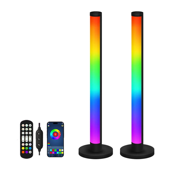 KBB-8 2Pcs Magic RGB Rhythm Pickup Lamp with 1Pc Remote Control 180 Degree Luminous Desktop Atmosphere Light, Small Size - 1
