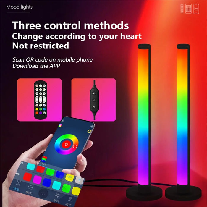 KBB-8 2Pcs Magic RGB Rhythm Pickup Lamp with 1Pc Remote Control 180 Degree Luminous Desktop Atmosphere Light, Small Size - 4