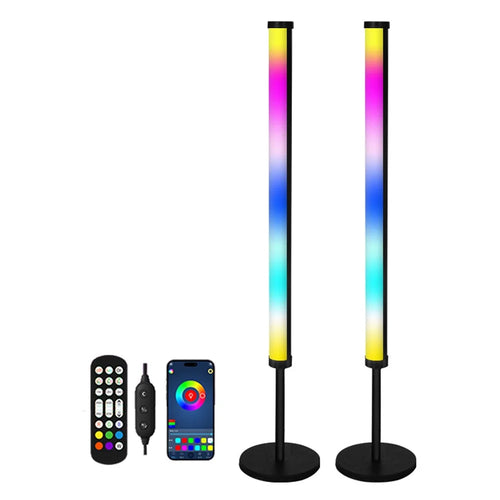 KBB-13 2Pcs Round Base RGB Desktop Atmosphere Light with 1Pc Remote Control for PC Gaming Music Rhythm - 1