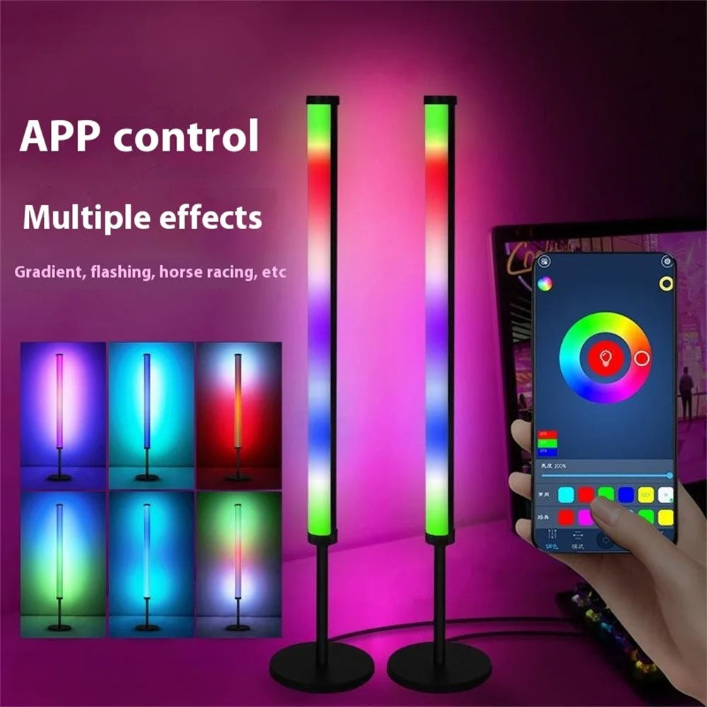 KBB-13 2Pcs Round Base RGB Desktop Atmosphere Light with 1Pc Remote Control for PC Gaming Music Rhythm - 2