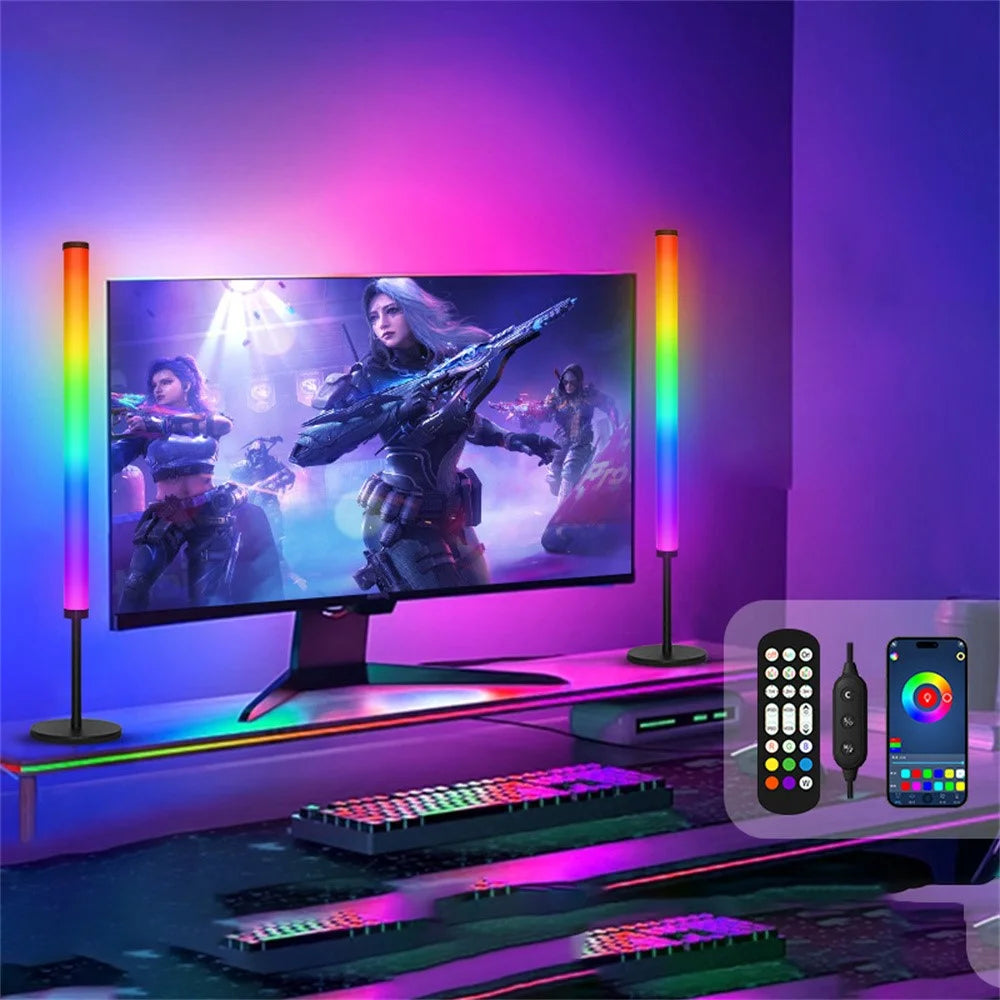 KBB-13 2Pcs Round Base RGB Desktop Atmosphere Light with 1Pc Remote Control for PC Gaming Music Rhythm - 5