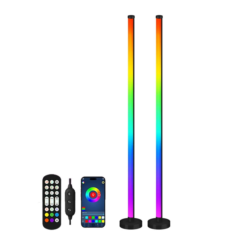 KBB-18 2Pcs Floor Light 1000+ Lighting Modes RGB Sound Pickup Wall Corner Atmosphere Lamp - 1