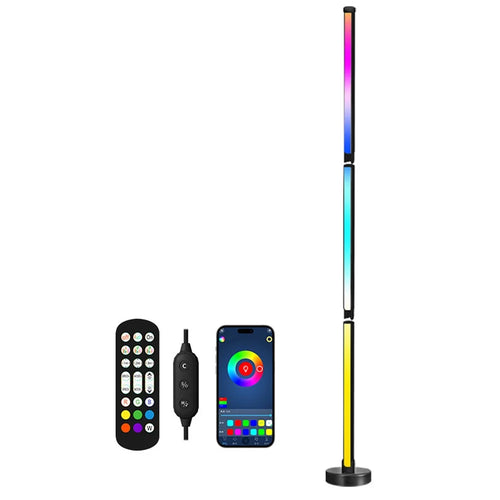 KBB-1 3-section Splicing Floor Light Wall Corner Sound Pickup RGB Atmosphere Lamp with Remote - 1