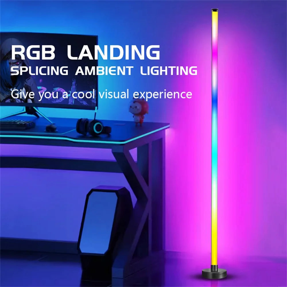 KBB-1 3-section Splicing Floor Light Wall Corner Sound Pickup RGB Atmosphere Lamp with Remote - 4