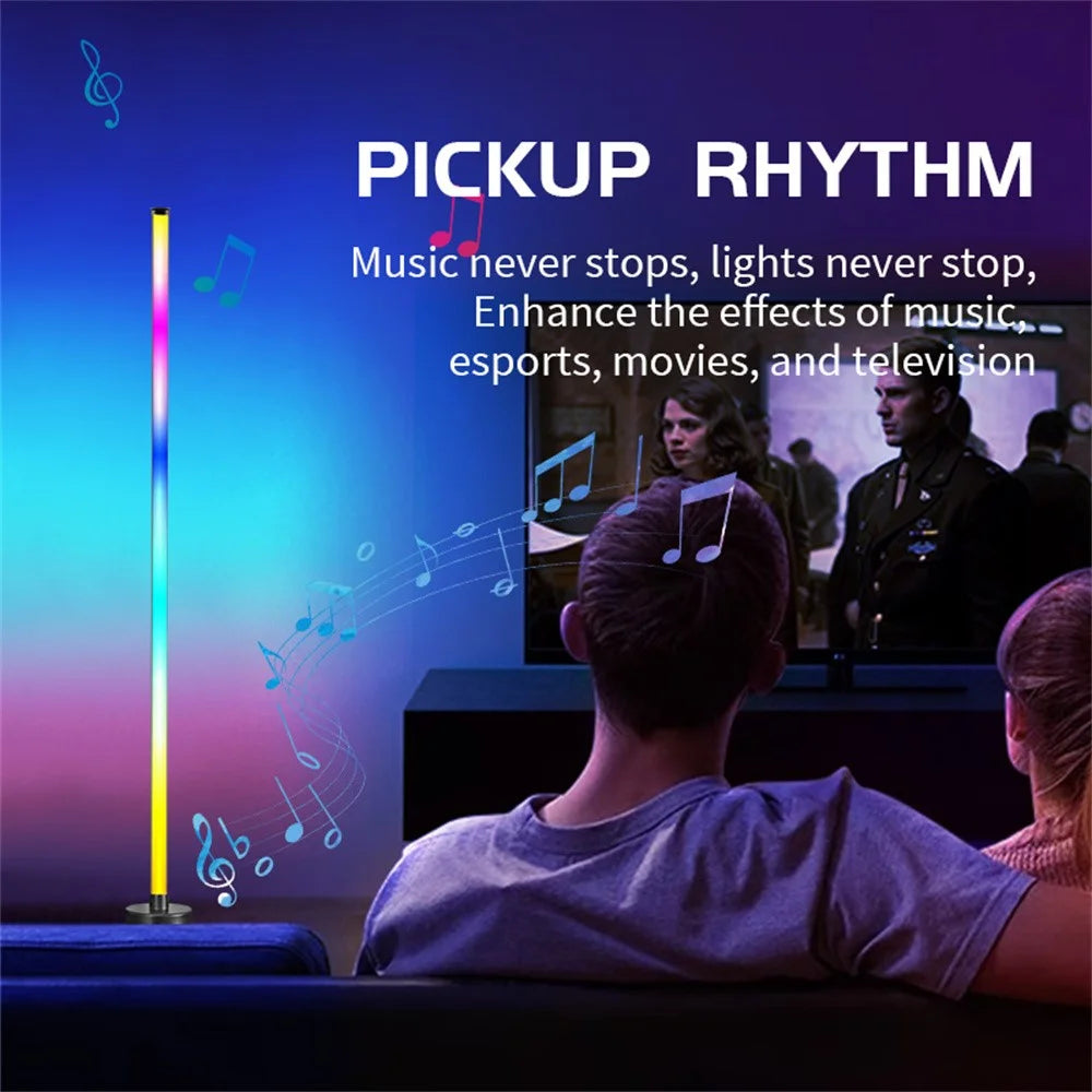KBB-1 3-section Splicing Floor Light Wall Corner Sound Pickup RGB Atmosphere Lamp with Remote - 5