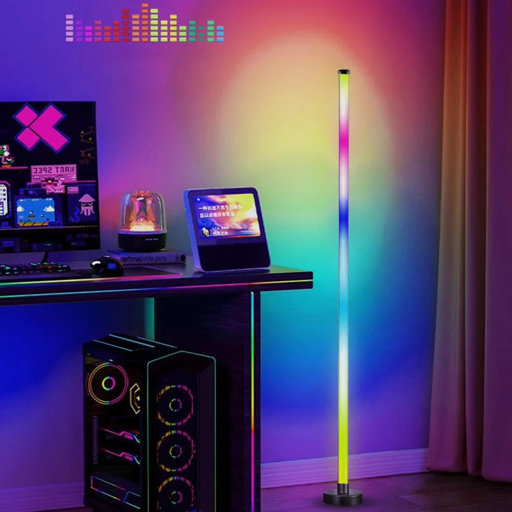 KBB-1 3-section Splicing Floor Light Wall Corner Sound Pickup RGB Atmosphere Lamp with Remote - 7