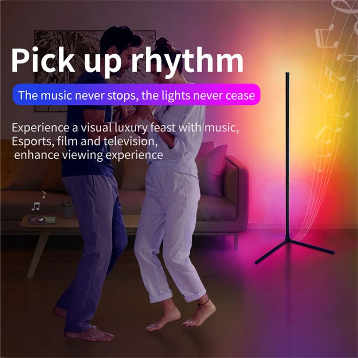 KBB-19 Wall Corner Sound Pickup RGB Atmosphere Lamp L-Shaped Base Splicing Floor Light - 6
