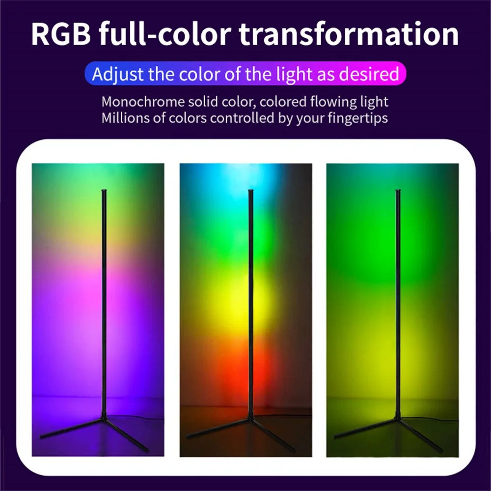 KBB-20 2Pcs Wall Corner Lamp with 1Pc Remote Control L-Shaped Base Sound Pickup RGB Atmosphere Splicing Floor Light - 6