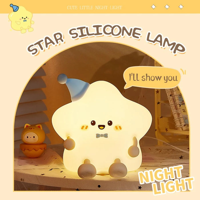 211 Cute Star Night Light Tap Control Bedside Decor Lamp Girlfriend Children Gift - 3
