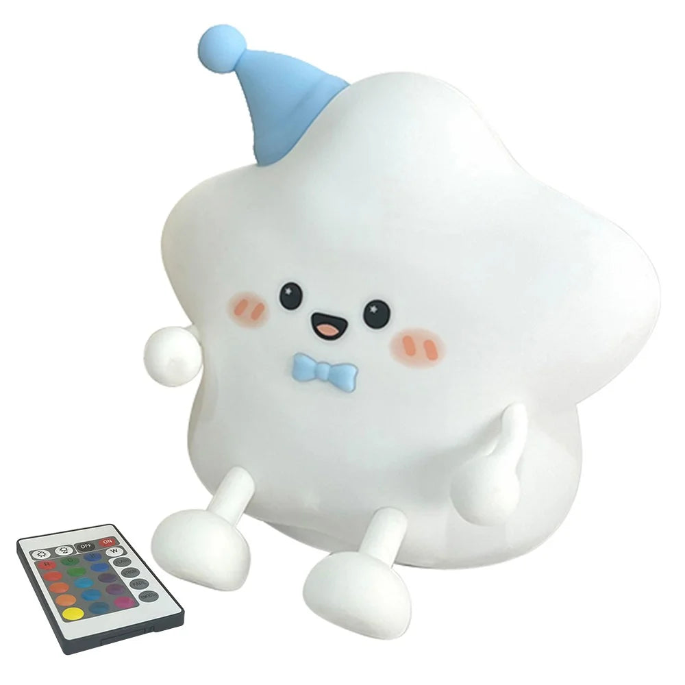 211 Cute Star Night Light Tap Control Bedside Decor Lamp Girlfriend Children Gift with Remote Control - 1