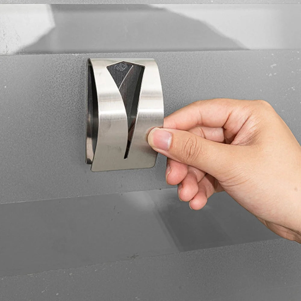 4Pcs For Kitchen Bathroom Self Adhesive Towel Hooks Drill Free Stainless Steel Hanger - 2