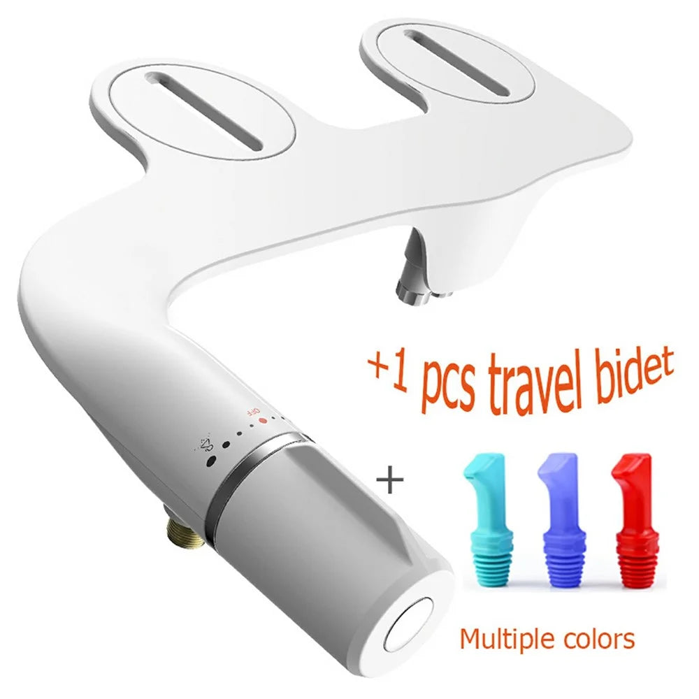 Bidet Attachment Non-Electric Dual Nozzle Adjustable Water Pressure Self Cleaning Device for Women - Europe 3 / 8 Interface - 2